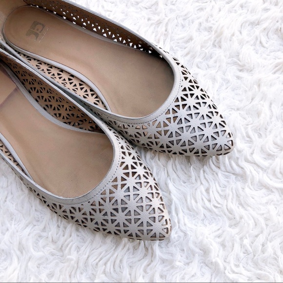 Joe's Jeans Shoes - JOE’S JEANS Laser-Cut Leather Pixie Flats Beige